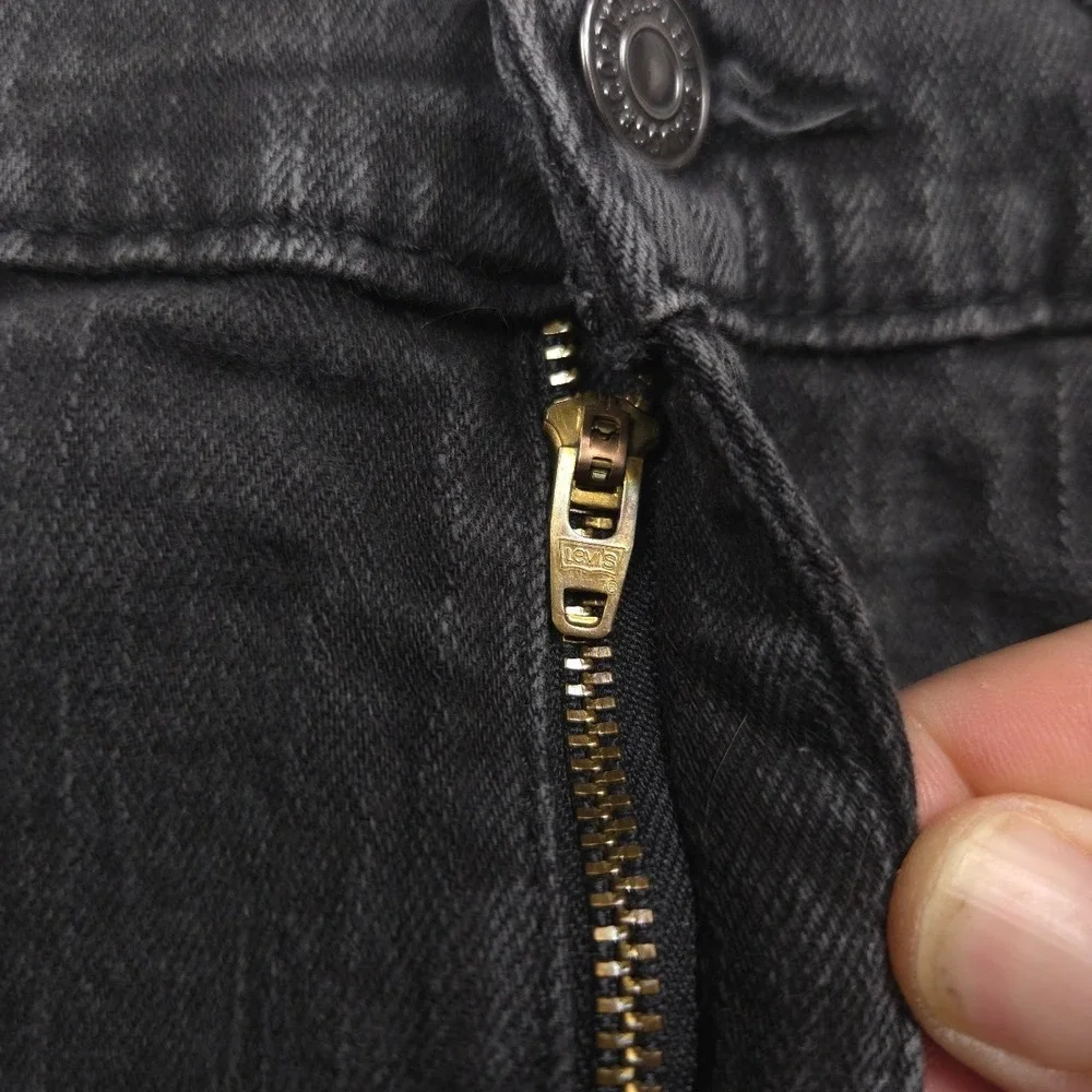 Levi's 514 Straight Jeans Men 32x30 Black Stretch Denim Low Rise Red Tab
